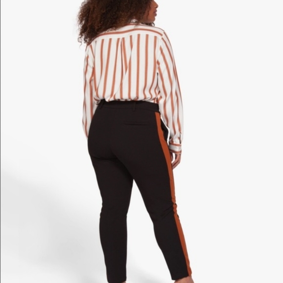 Dex Plus Career Black Pants/Brown Stripe - Picture 2 of 5